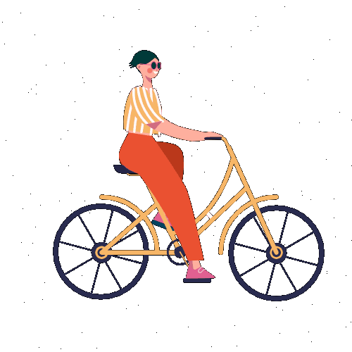 Animated illustration of a cyclist