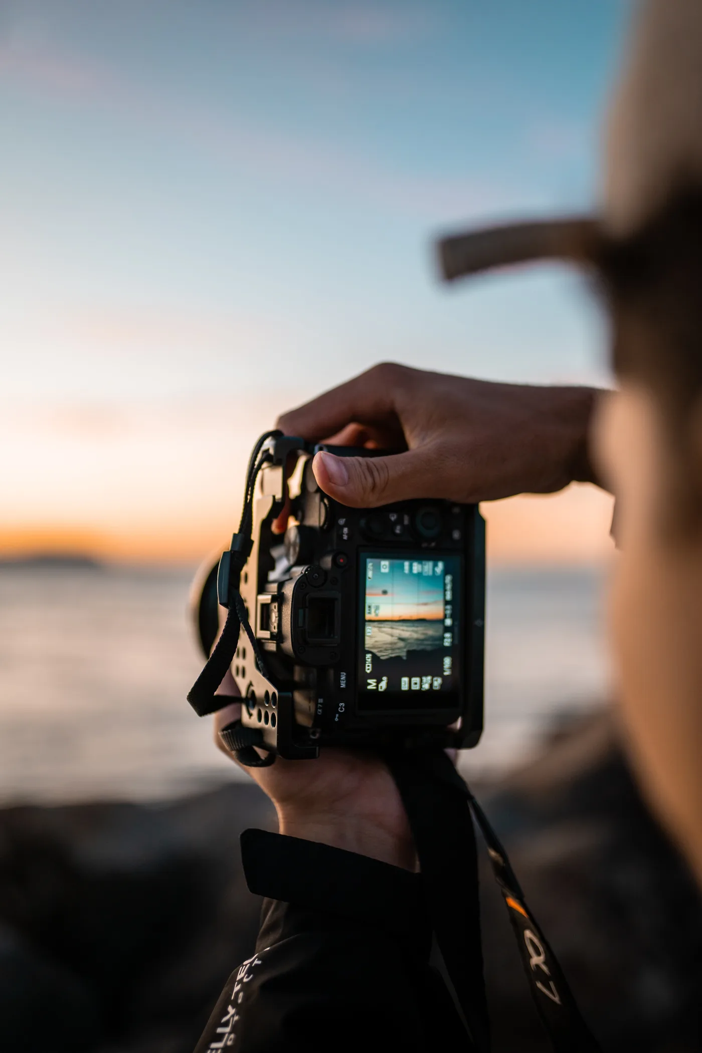 Photographer holding a camera