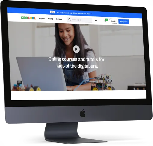 Kidocode website on a desktop screen